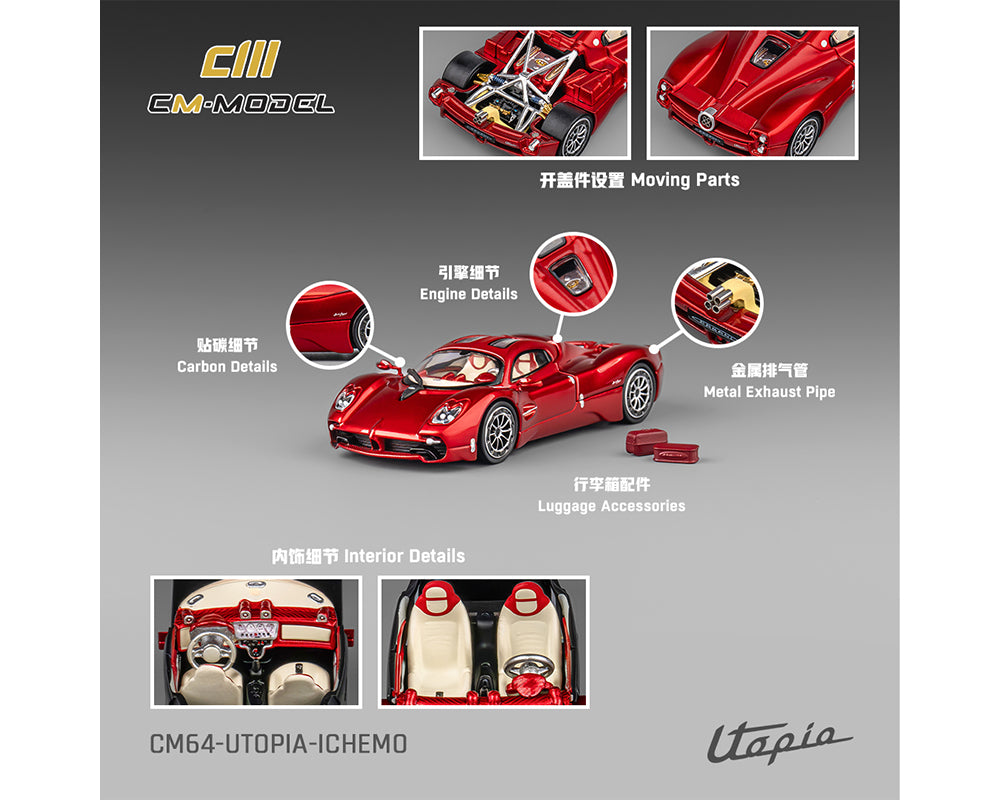 (Preorder) CM Model 1:64 Pagani Utopia Custom Version – M Red – Limited Edition