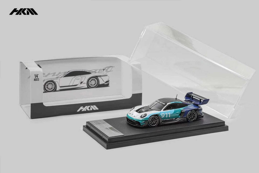 HKM 1:64 911 (992) GT3 R Rennsport Diecast Blue-White