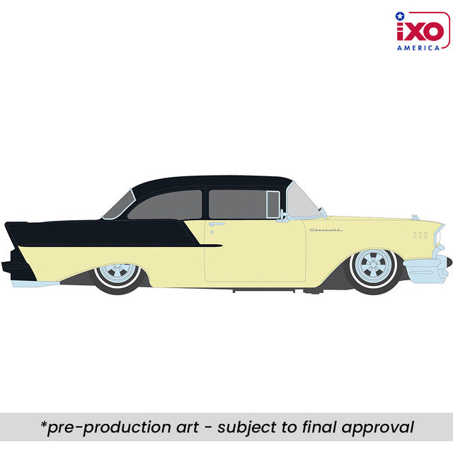 IXO 1:64 1957 Chevrolet One-Fifty - Lowered - Colonial Cream and Onyx Black