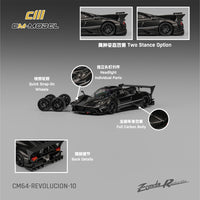 (Preorder) CM Model 1:64 Pagani Zonda Revolucion – Black Full Carbon- Limited Edition