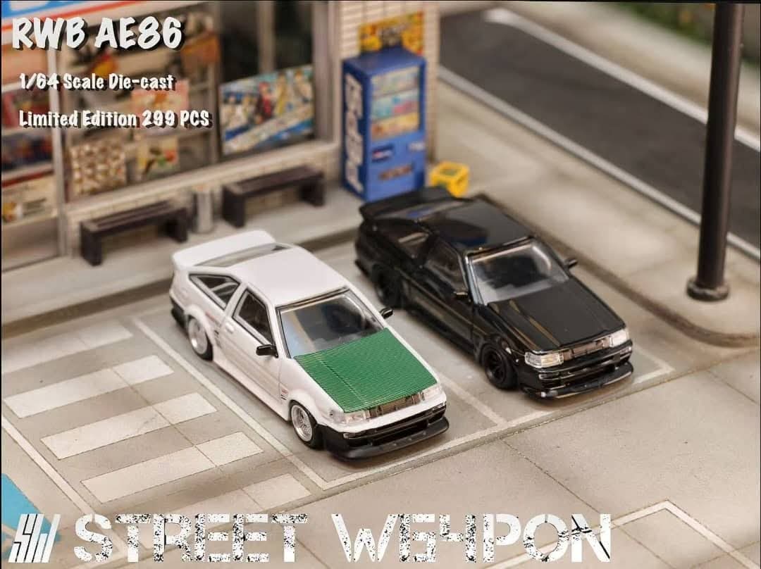 Street Weapon RWB Levin AE86
Matte Black / White 3 Car Set