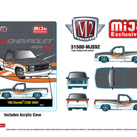 (Preorder) M2 Machines 1:64 1992 Chevrolet C1500 SS 454 – Two-Tone White with Grey – MiJo Exclusives Limited Edition