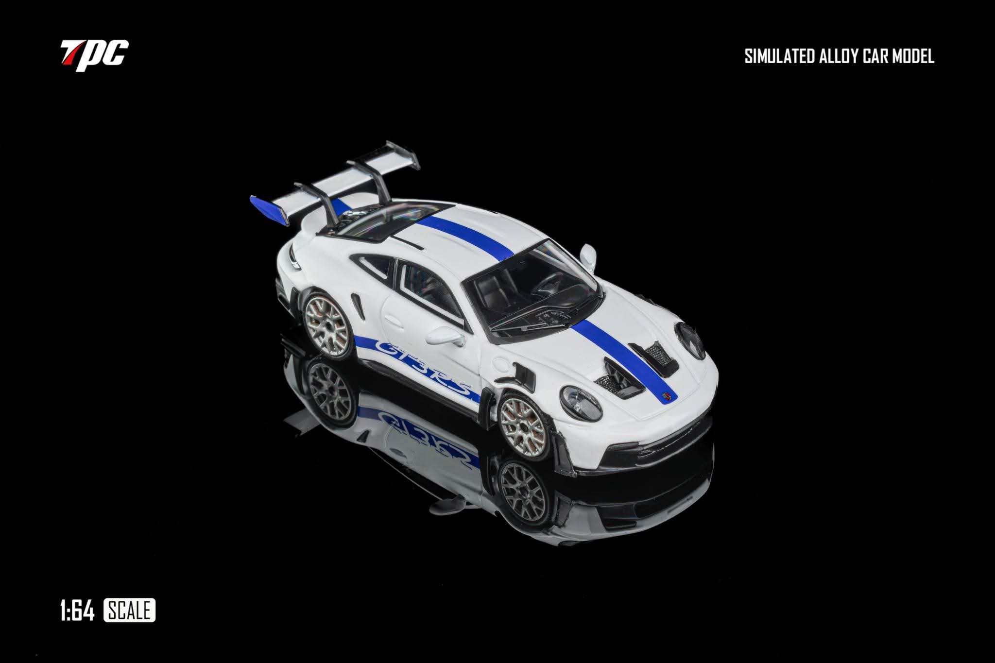 TPC Porsche 911 GT3 RS White w/ Blue Stripe