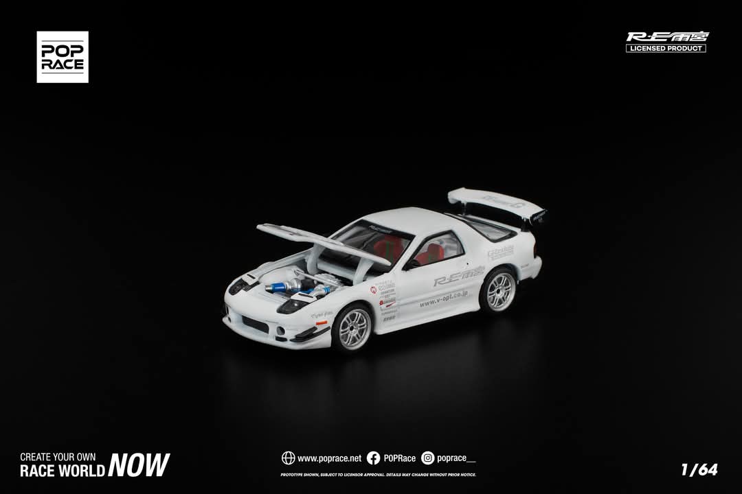 Pop Race PR640260 MAZDA RX7 FC3S RE-AMEMIYA WHITE