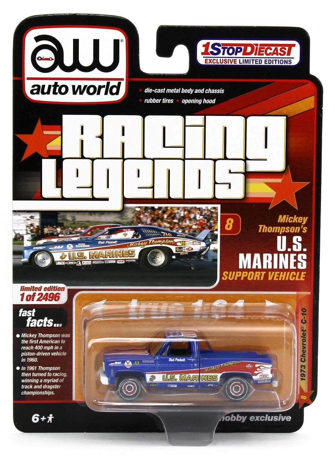 Auto World 1:64 973 Chevrolet C10 Mickey Thompson’s U.S. Marine – Racing Legend – 1Stop Exclusive