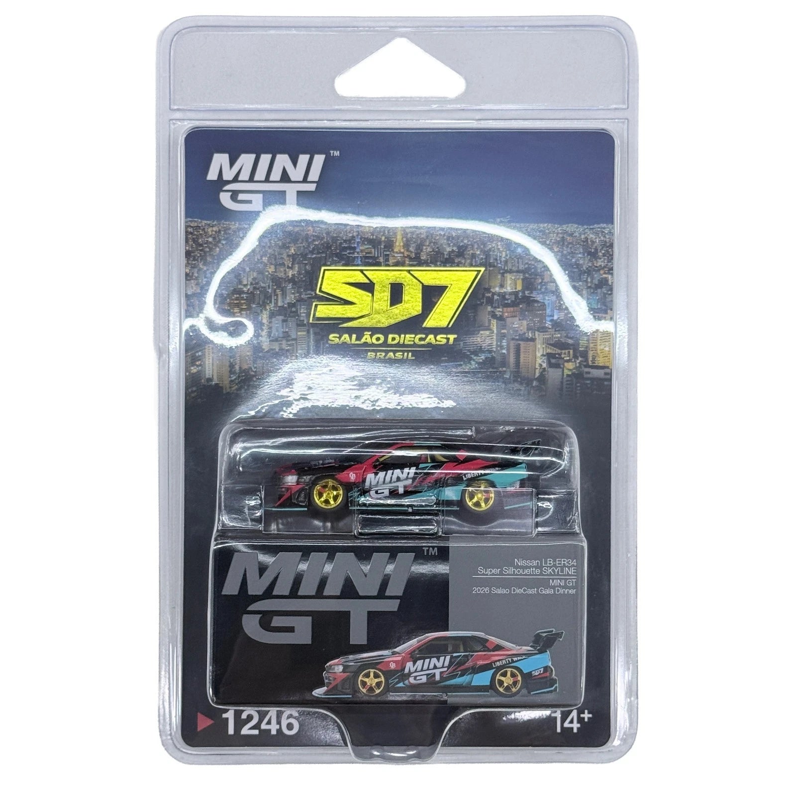Consignment - 2026 Brazil Convention Mini GT Nissan LB-ER34 Super Silhouette Skyline 2026 Salao DieCast Gala Dinner
