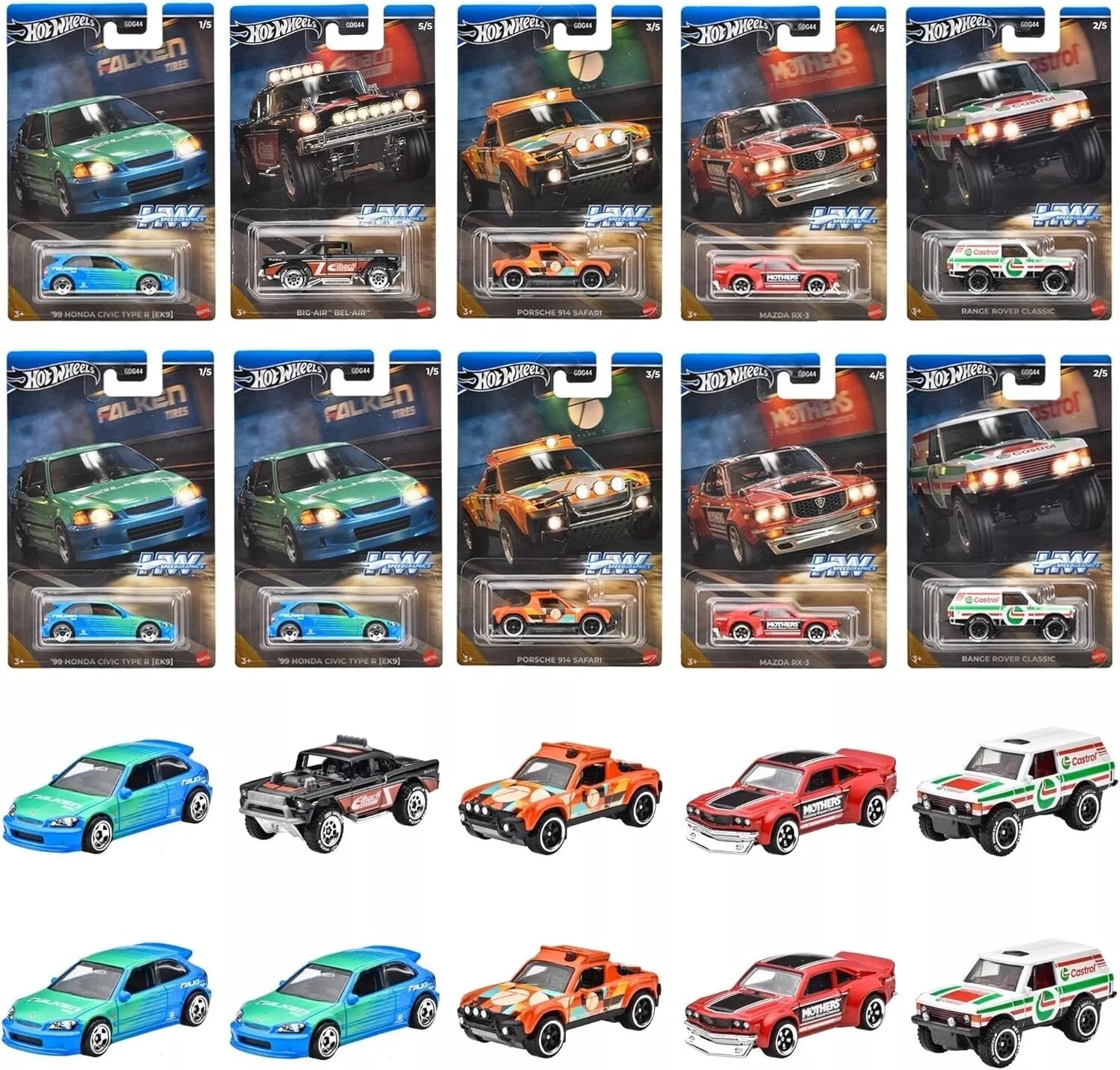 2025 Hot Wheels Theme Automotive Speed Graphics - 10 Car Set