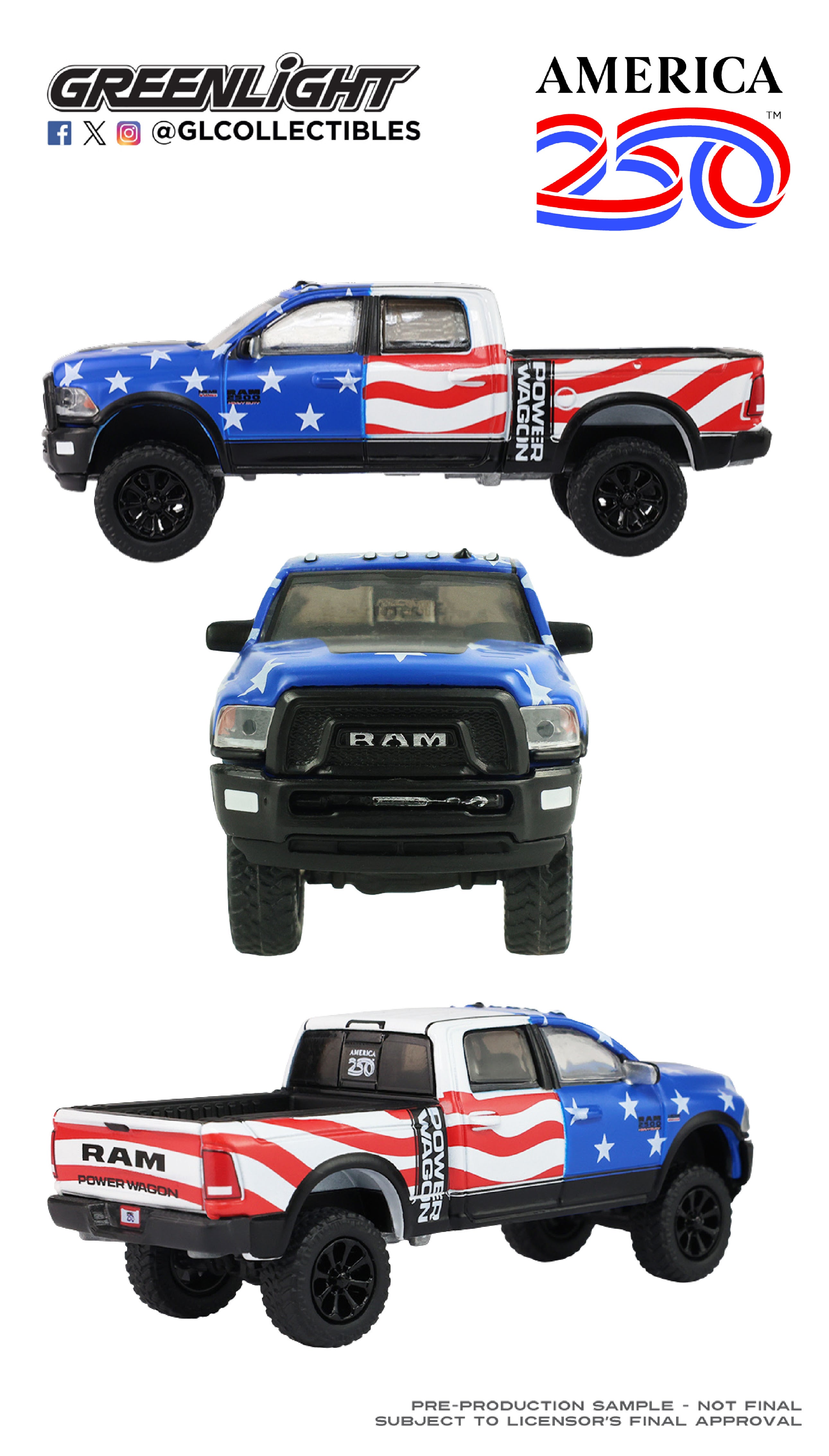 250 year USA Celebration 1:64 Anniversary Collection Series 18  28180-B   2017 Ram 2500 Power Wagon