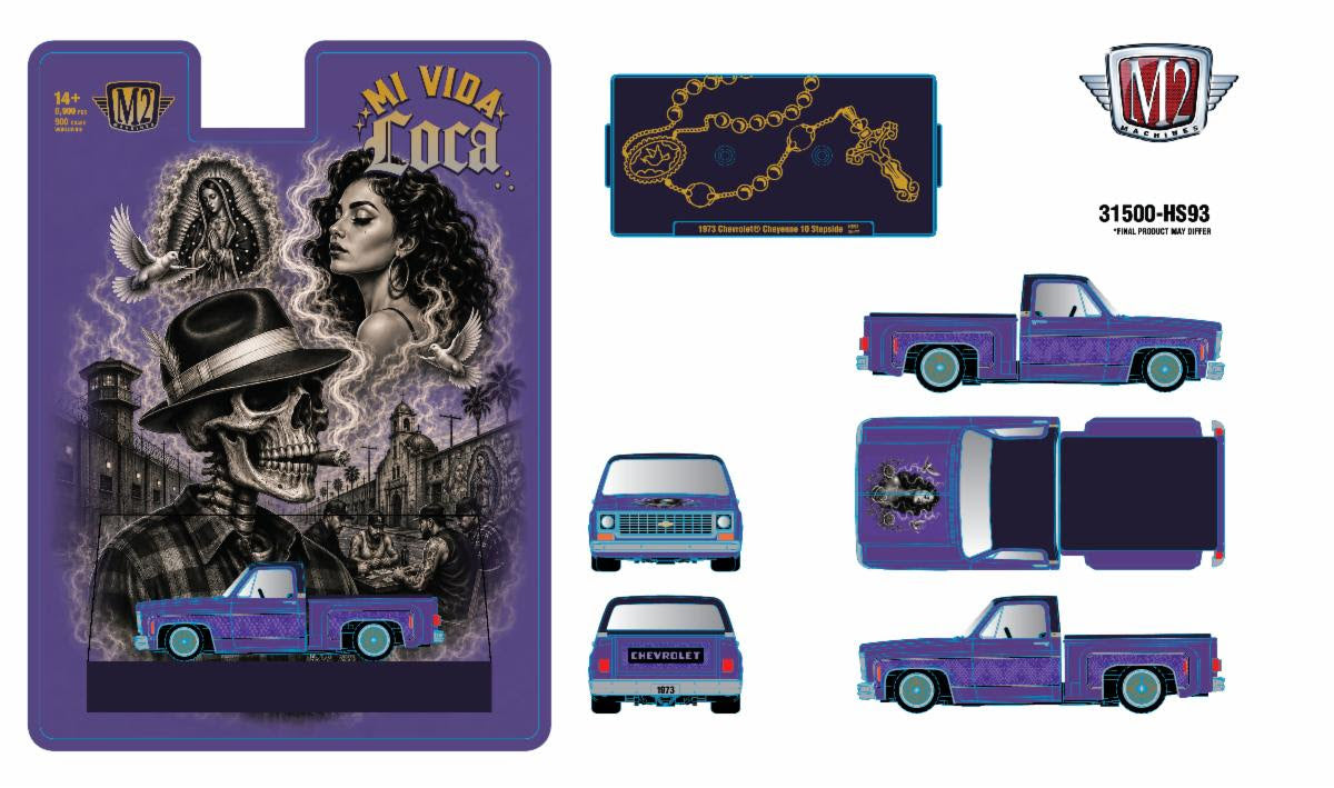 M2 Hobby Exclusive M2 Machines 1973 Chevrolet Cheyenne 10 Stepside Mi Vida Loca