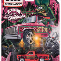 2023 Las Vegas Super Convention PINK FINK Rat Fink Autoworld Squarebody HOT PINK Dinner Chase Set